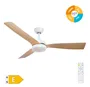 Ventilador techo Cefalú con luz CCT regulable y mando Ø132 3 aspas DC Blanco