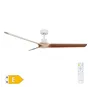 Ventilador techo Fratello con luz CCT regulable y mando Ø152 3 aspas DC Blanco