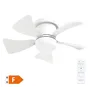 Mini ventilador techo Oristán con luz CCT regulable y mando Ø40 5 aspas DC Blanco 