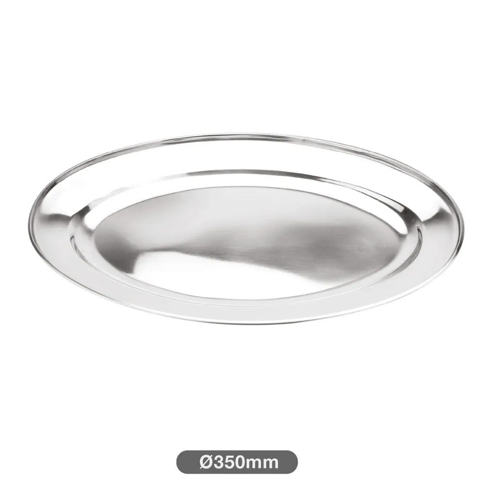 Bandeja para servir ovalada acero inox 30cm