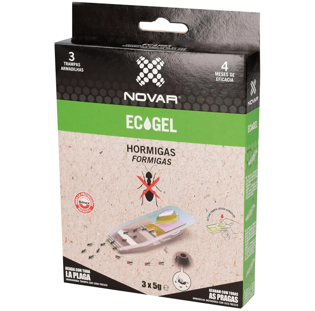 Pack 3 trampas ecogel hormigas 15gr 