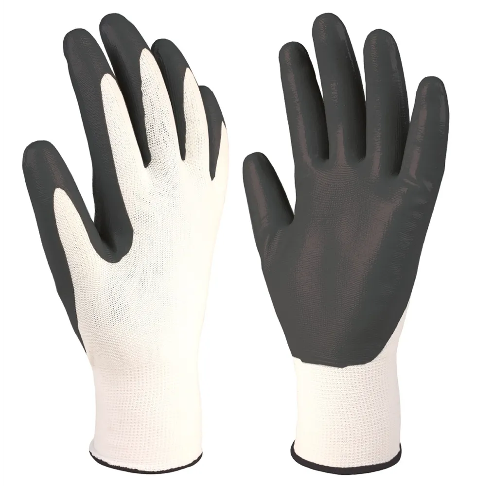 Guante poliéster y nitrilo Blanco/Gris - Talla 10