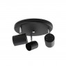 Foco de techo triple circular GU10 Negro orientable