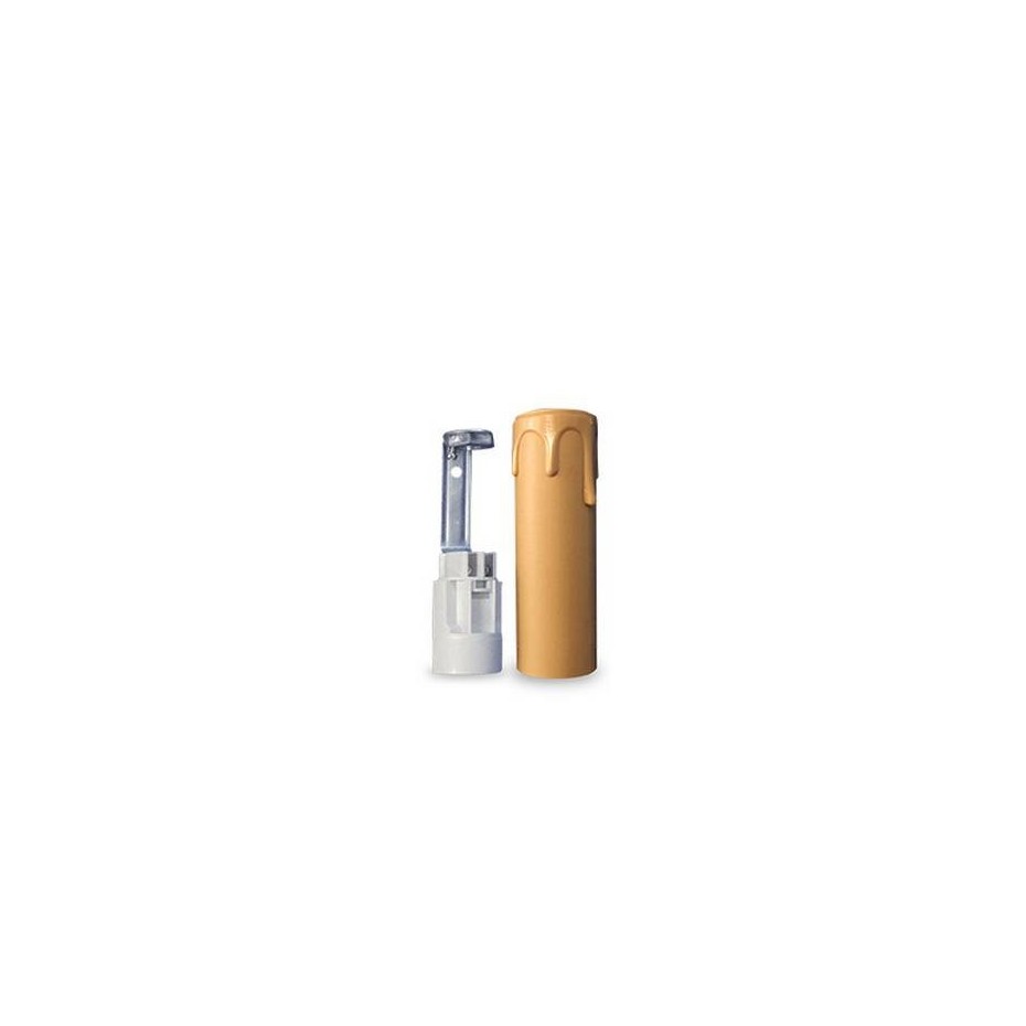 Portalámparas vela E14 85mm Crema