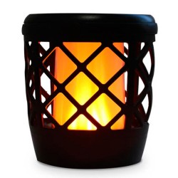 Lámpara + Estaca efecto fuego con carga solar o USB IP65 sensor de luz