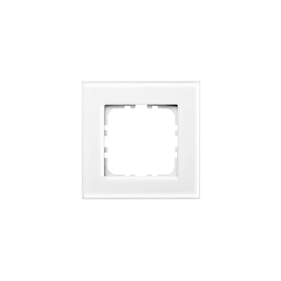 Marco de Cristal de 1 elemento para mecanismos Iota Blanco