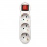 Ladrón / Adaptador de 3 conexiones Schucko con interruptor