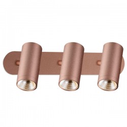 Foco / Aplique de pared triple lineal GU10 Cobre