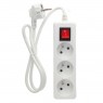 Multiprise 3P + Int (3x1.0mm) 1M Blanche
