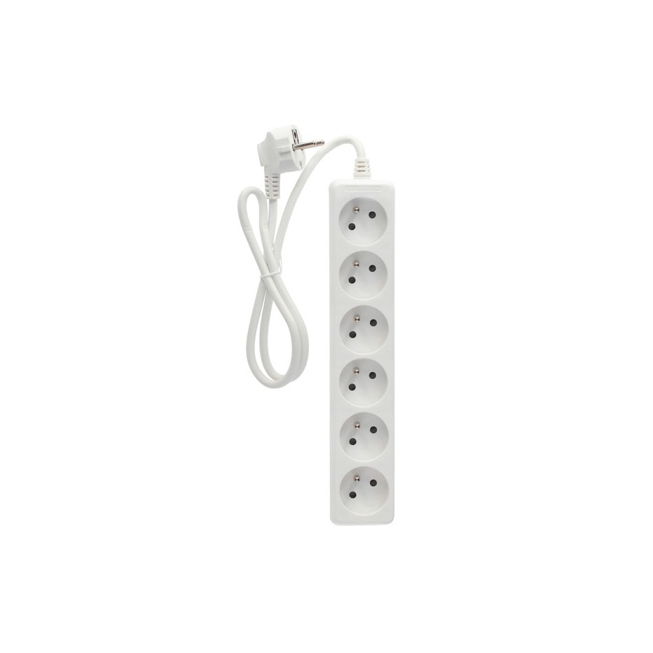 Multiprise 6P (3x1.0mm) 1M Blanche