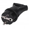 Clavija con tirador impermeable IP44 de goma 4.8mm Negro