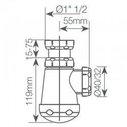Sifón botella extensible para fregadero