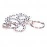 Cadena cromada para tapón de desagüe de 250 mm de longitud con 2 anillas