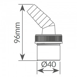 Conexión de PVC para desagüe de electrodomésticos de Ø40mm