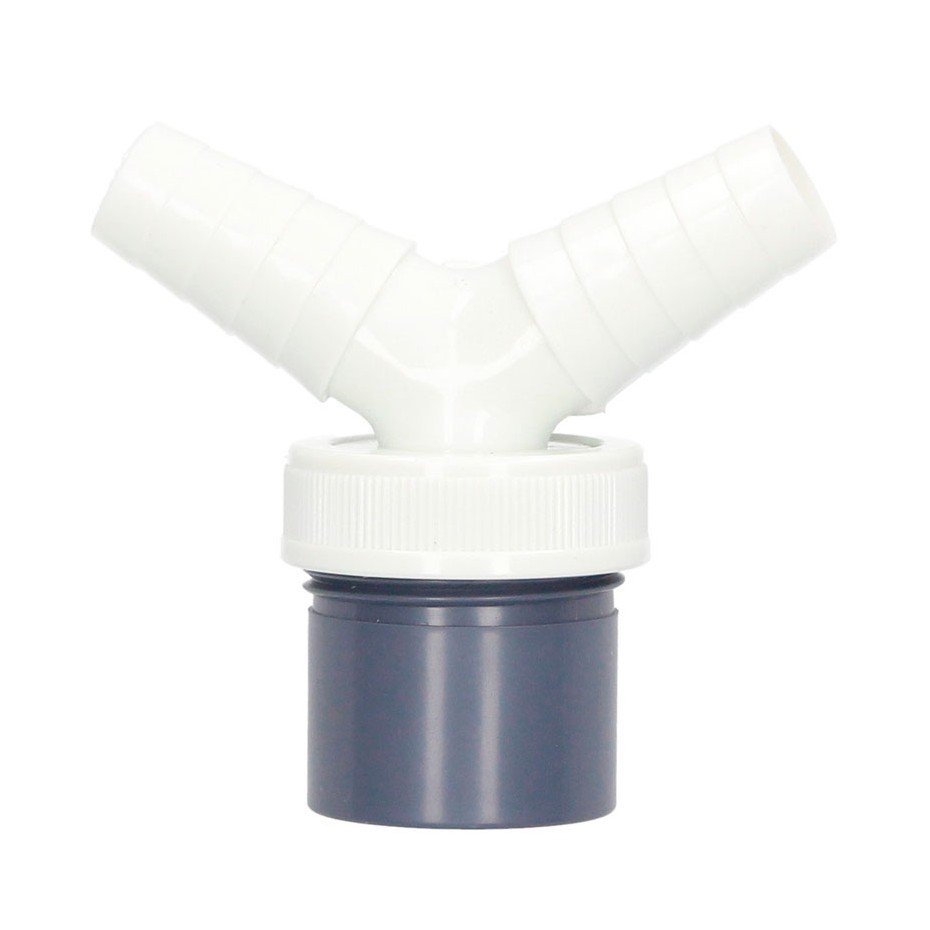 Conexión doble de PVC para desagüe de electrodomésticos de Ø40mm