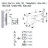 Soporte para televisión con doble brazo de 23 - 42 pulgadas