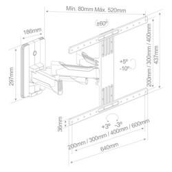 Soporte PRO de TV con doble brazo de 37" - 80" para pantallas curvas y planas