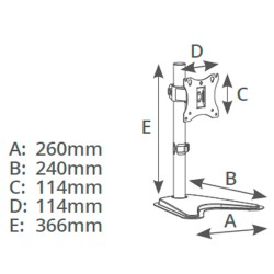 Soporte de TV / Monitor de sobremesa 17 - 27 pulgadas