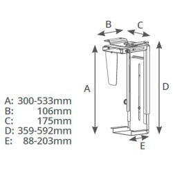 Soporte para CPU bajo mesa ajustable