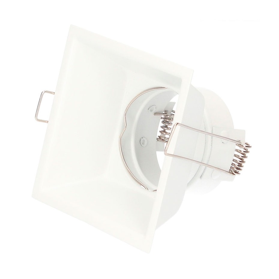 Aro empotrable cuadrado Taitu 88x88 mm Blanco mate con antideslumbramiento