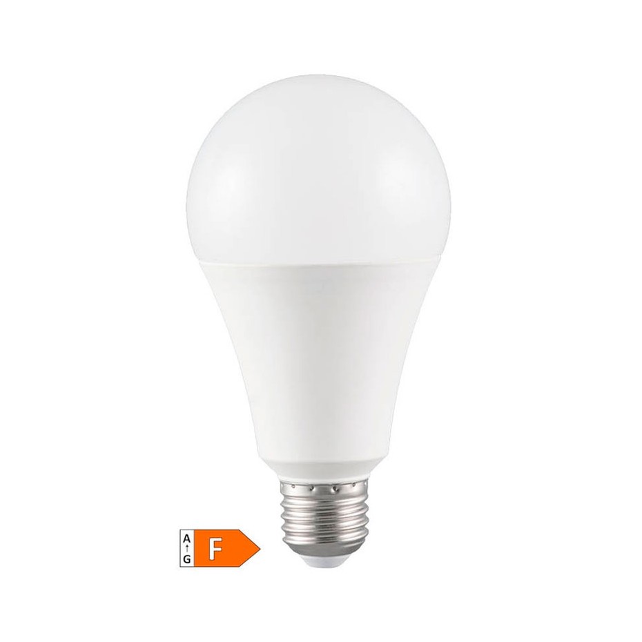 Lámpara LED estándar A65 18W E27 3000K 1800lm 200 grados