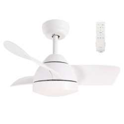 Ventilador de techo con luz led CCT pequeño y muy silencioso con mando a distancia