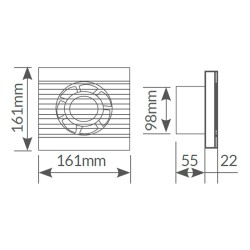 Extractor doméstico con sensor de movimiento 15W Ø100mm