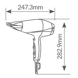 Secador 2000W con concentrador de aire y difusor