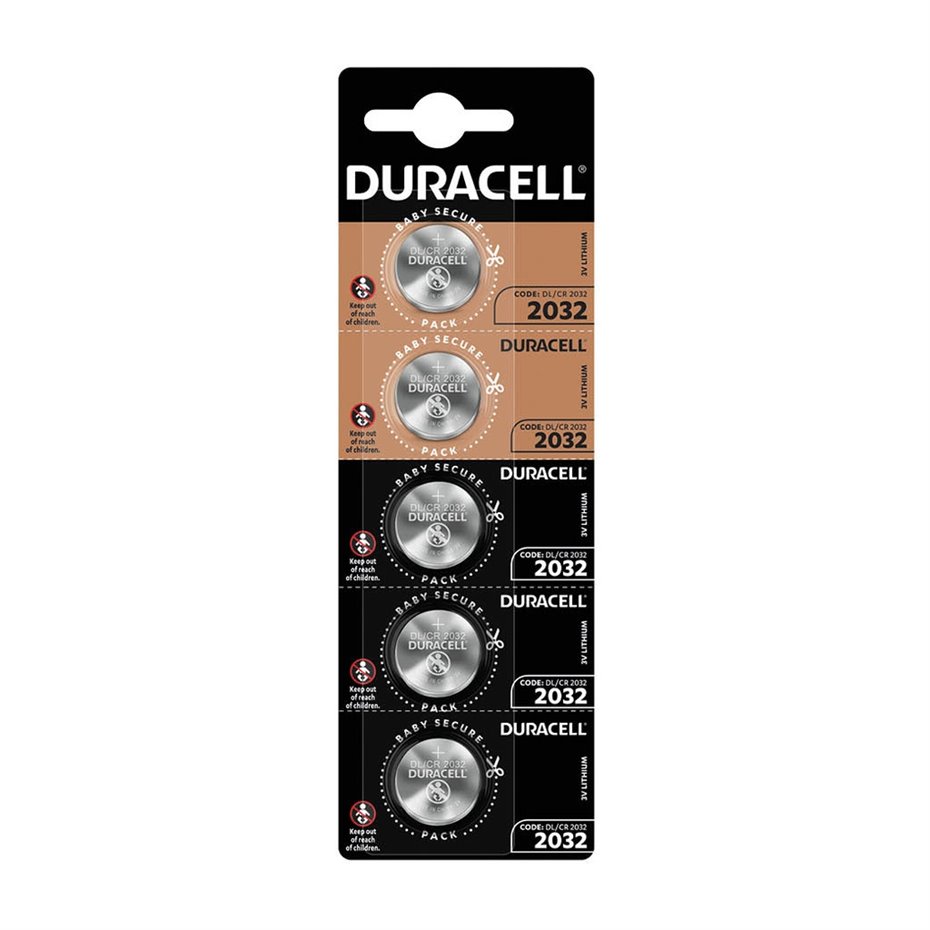 Blister 5 Pilas botón litio Duracell DL2032 - 4u caja exp