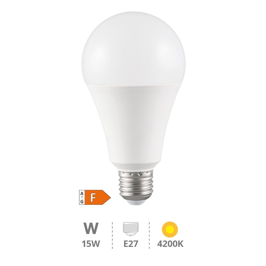 Lámpara LED estándar A60 15W E27 4200K