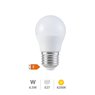 Lámpara LED esférica 6,5W E27 4200K