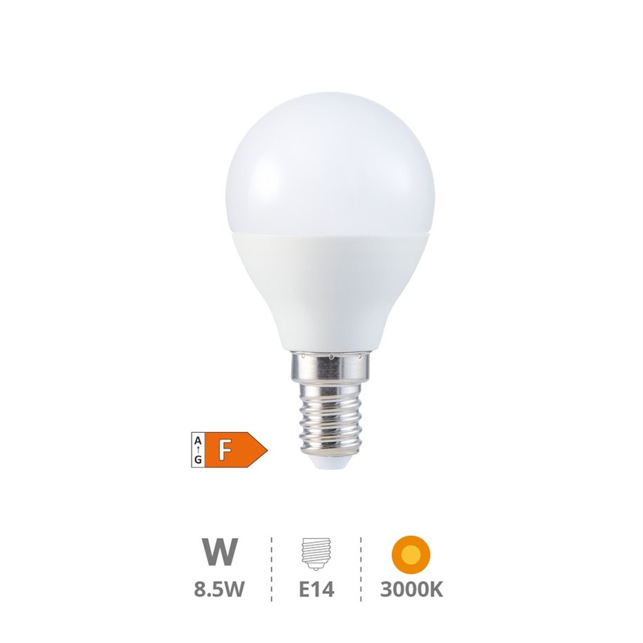 Lámpara LED esférica 8,5W E14 3000K