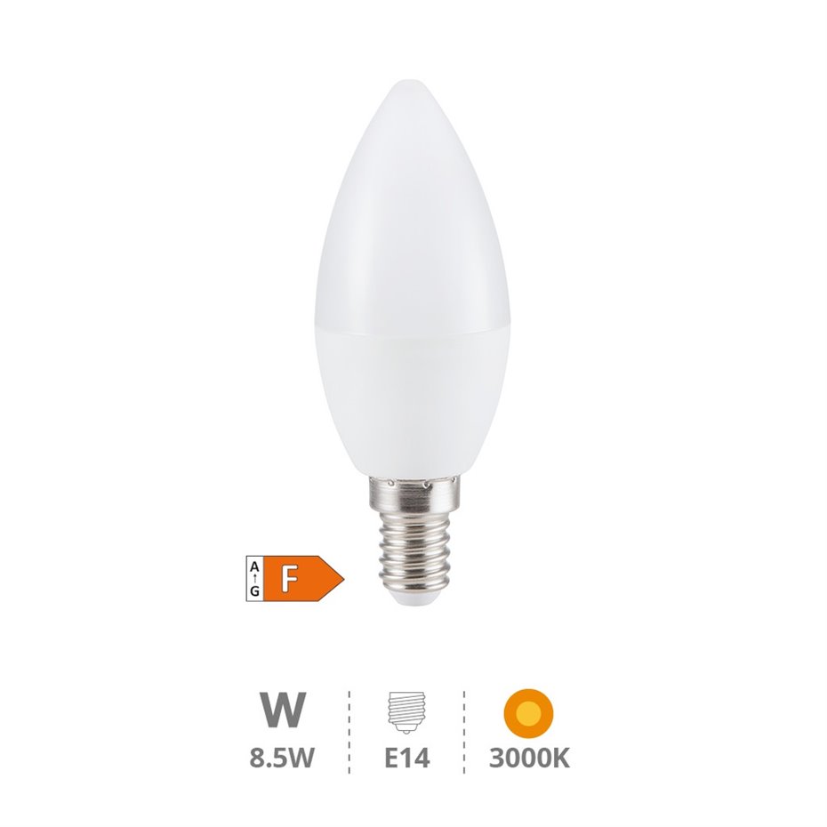 Lámpara LED vela 8,5W E14 3000K