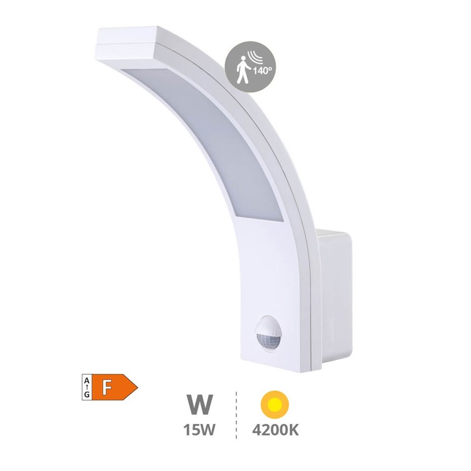 Aplique pared LED Tegar con sensor movimiento 15W 4000K Blanco