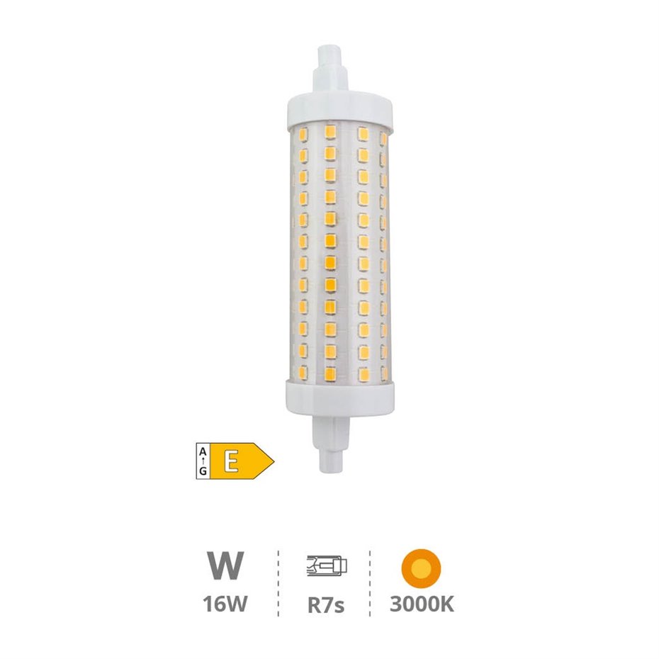 Lampara lineal LED 118mm R7s 16W 3000K