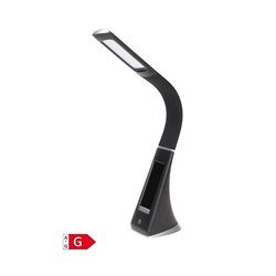 Flexo LED Batua con reloj digital 5W Negro