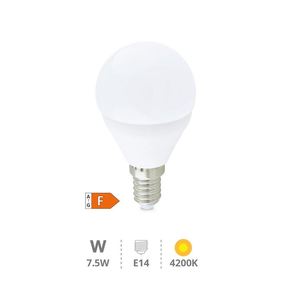 Lámpara LED esférica 7,5W E14 4200K