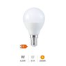 Lámpara LED esférica 6,5W E14 3000K