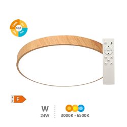 Plafón con mando 24W Negro Ø295x45mm CCT IP20 (copia)