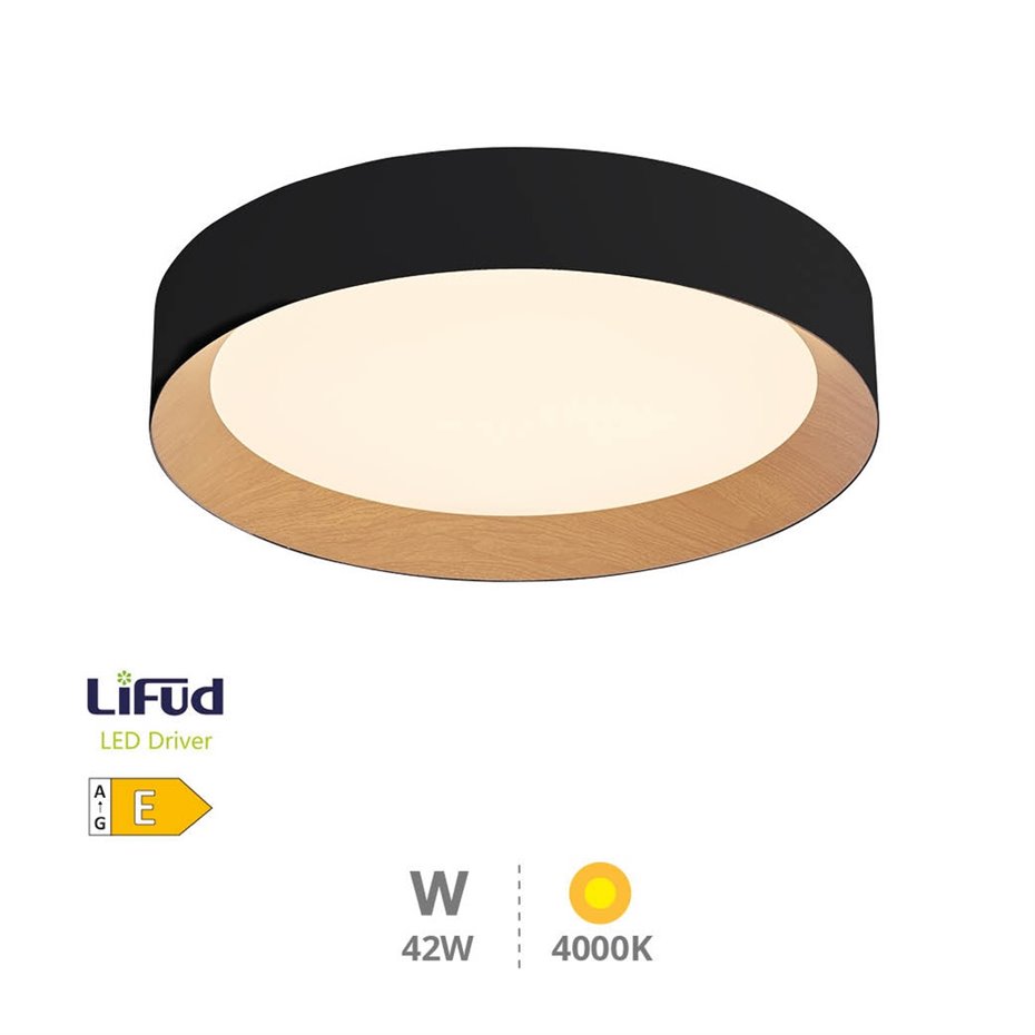 Plafón techo LED 42W 4000K Nórdico Blanco+efecto madera (copia)