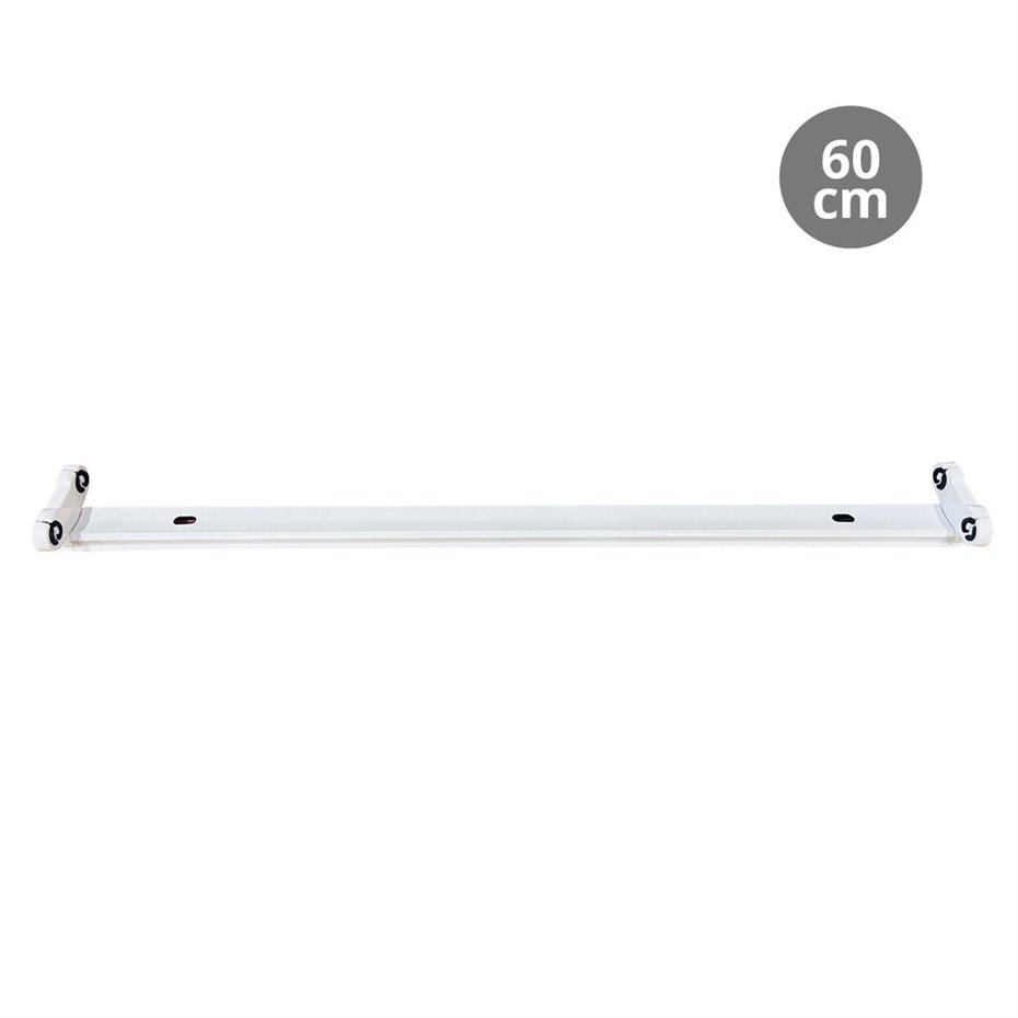 Regleta doble porta tubos T8 IP20 600MM