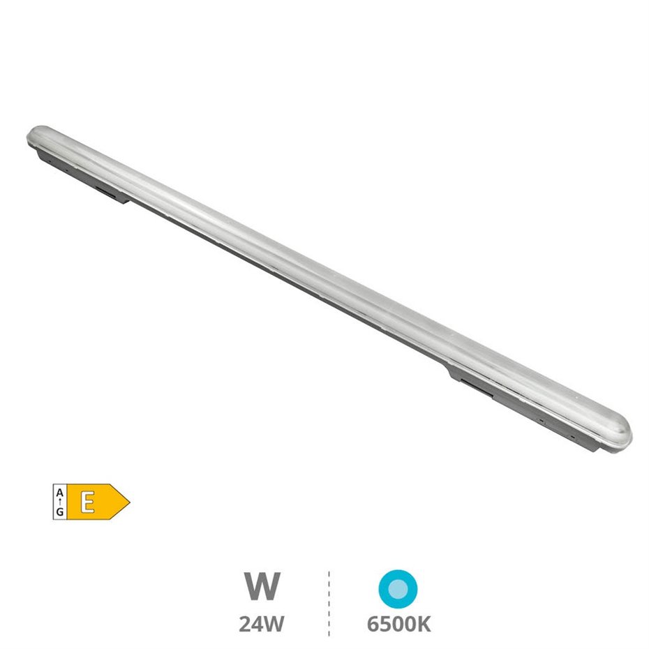 Regleta LED sencilla 1450mm exterior 24W IP65 6500K