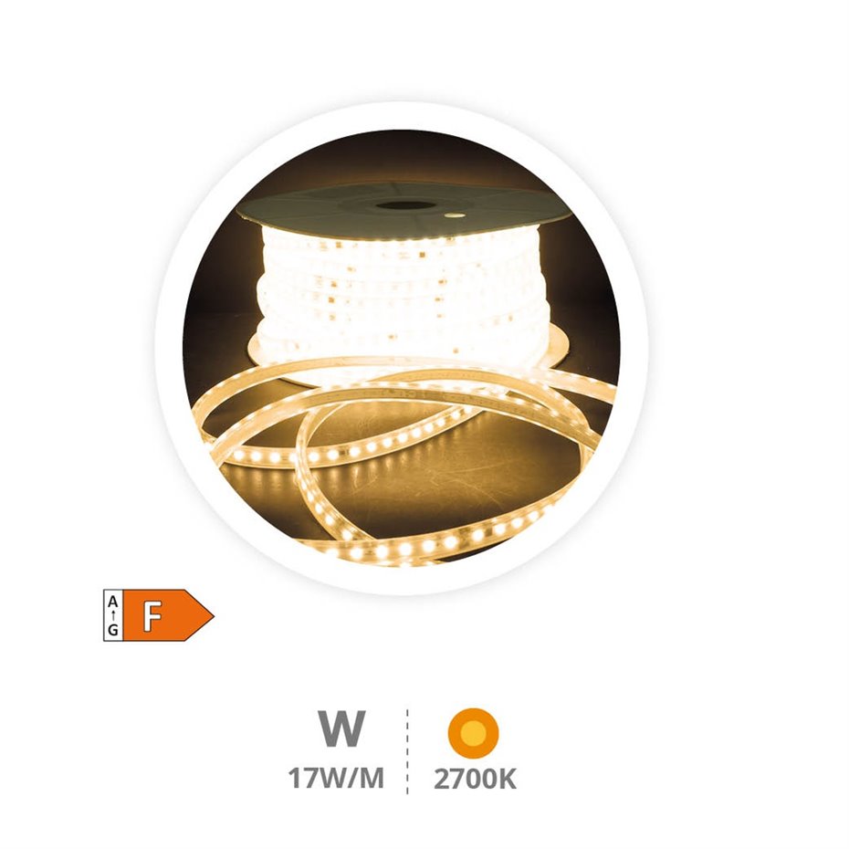Rollo 50M con 3M LED SMD2835 (17W) 3000K IP65 220V