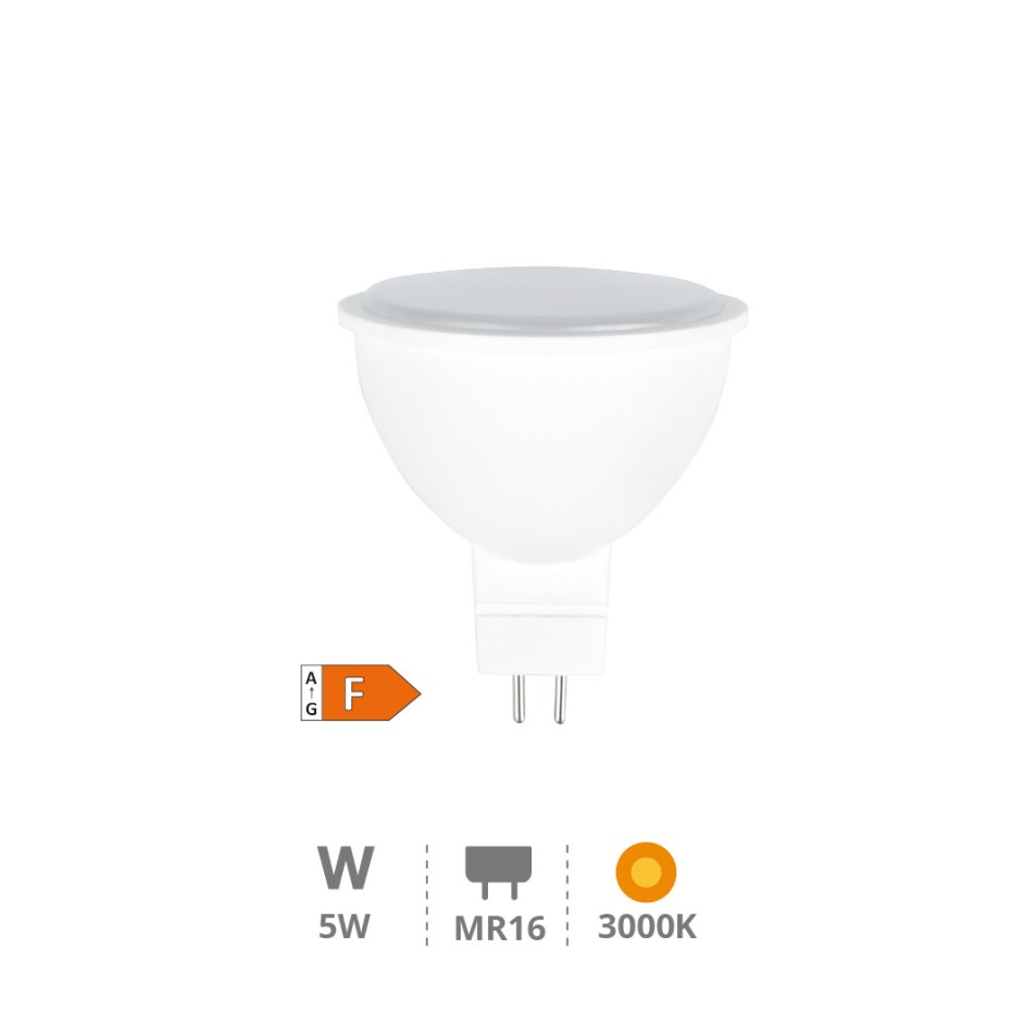 Bombilla LED dicroica 5W MR16 3000K 12V 100 grados