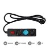 Base múltiple 3T con interruptor (3x1.5mm) 3M Negra
