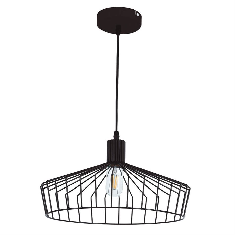 Lámpara de techo colgante Serie Bamil E27 Ø380mm Negro