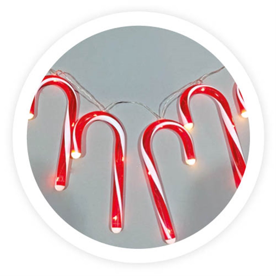 Bastones de caramelo LED 1,5M Luz cálida