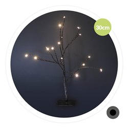 Árbol decorativo LED Cumia 30cm 2xAA Negro