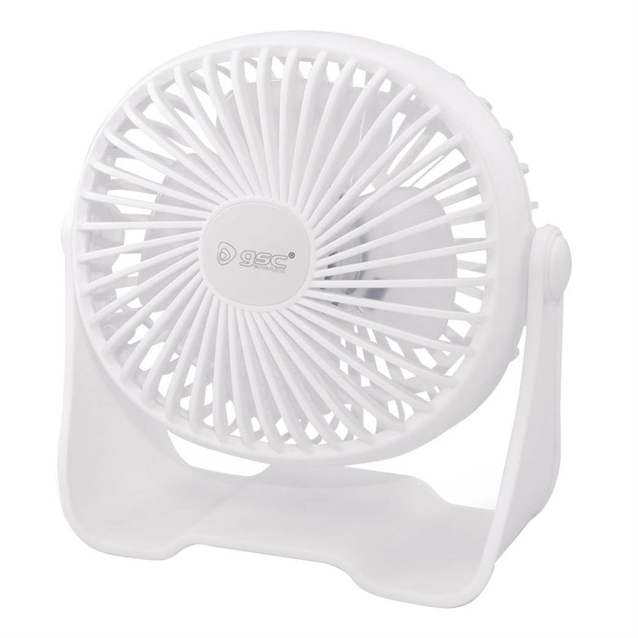 Mini ventilador sobremesa USB Alua Ø15cm 3W Blanco