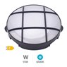 Aplique LED redondo Oxalis con rejilla 15W 6500K Negro